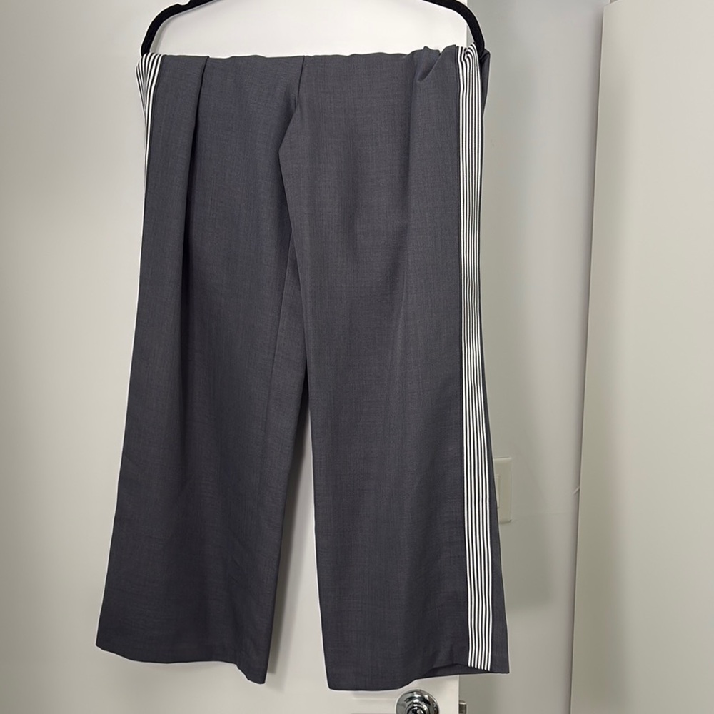 Men's Gray Pants with Striped Detail